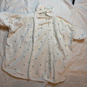 Women's Madewell Cactus Button Up Shirt Embroidered Oversize look sz xxs Cotton